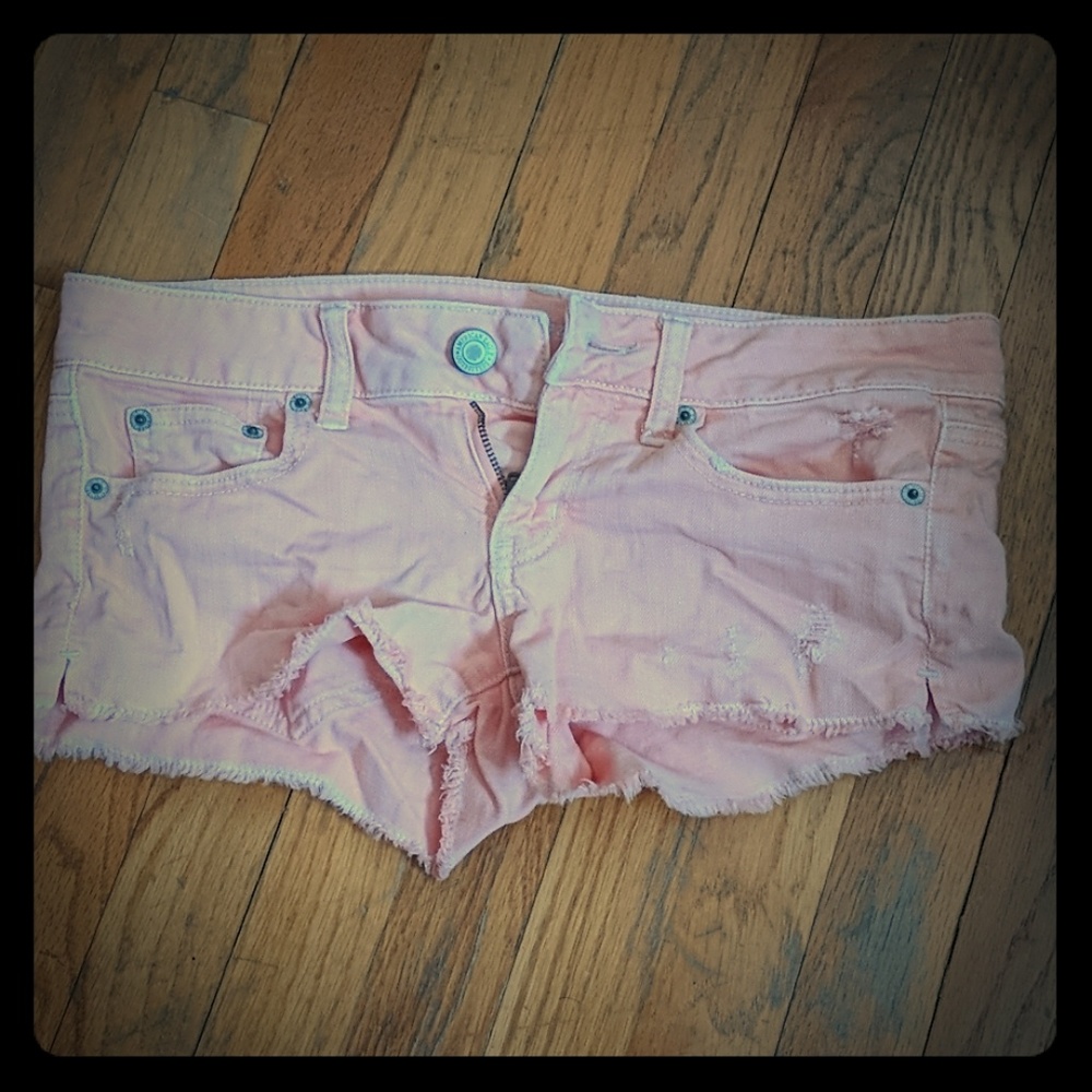 Cut off coral shorts